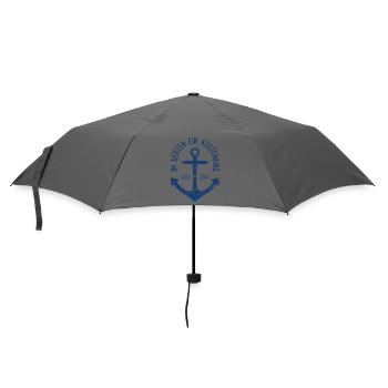 Im Herzen ein Küstenkind - Regenschirm (klein) - Grau - Vorne
