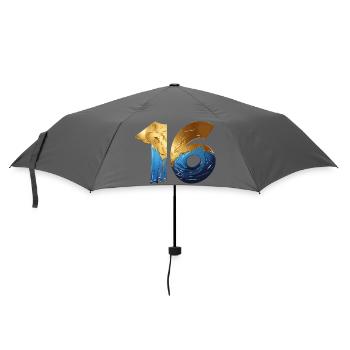NO. 16 NUMBER 16 COOL 16TH BIRTHDAY - Umbrella (small) - grey - Front
