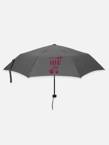 Die mit dem Hund geht - Regenschirm (klein) - Grau