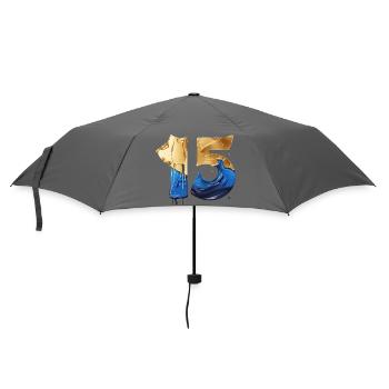NR. 15 NUMMER 15 COOL 15. GEBURTSTAG - Regenschirm (klein) - Grau - Vorne