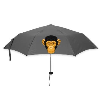 Affe Schimpanse - Goldener Tierkopf ohne Text - Regenschirm (klein) - Grau - Vorne