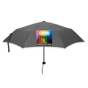 Wir sind mehr - gemeinsam gegen Rechts - Regenschirm (klein) - Grau - Vorne