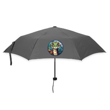 Anaconda Buntglas Bunt Karikatur Kawaii Ani - Regenschirm (klein) - Grau - Vorne