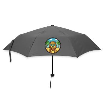 Löwe Lustige Cartoon Sommer Strand Sonnenbrille Aufkleber - Regenschirm (klein) - Grau - Vorne