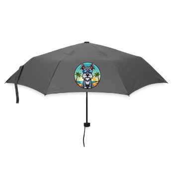 Standard Schnauzer Hunderasse Cartoon Sonnenbrille - Regenschirm (klein) - Grau - Vorne