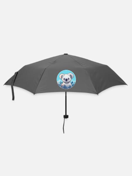 Koala Aquarell Karikatur Kawaii Haustier Tier Farbefu - Regenschirm (klein) - Grau