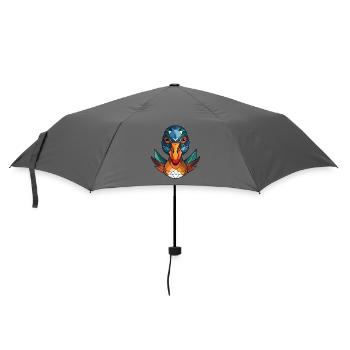 Mandarinenten-bunte Aquarell-Tierkarikatur - Regenschirm (klein) - Grau - Vorne