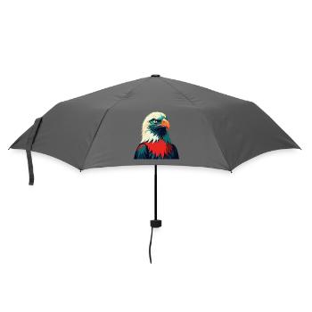 Adler Zeichentrickfigur Buntes Haustier Tier - Regenschirm (klein) - Grau - Vorne