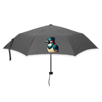 Blauhäher Zeichentrickfigur Buntes Haustier Tier - Regenschirm (klein) - Grau - Vorne