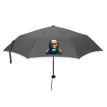 Big Foot Cartoon Figur Buntes Haustier Tier - Regenschirm (klein) - Grau - Vorne