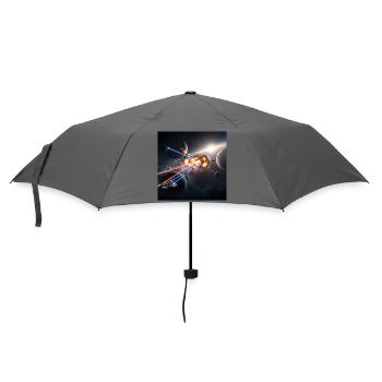 Futuristische Raumfahrt-Illusion - Regenschirm (klein) - Grau - Vorne