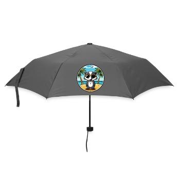 Dachs Lustige Cartoon Sommer Strand Sonnenbrille Cool - Regenschirm (klein) - Grau - Vorne