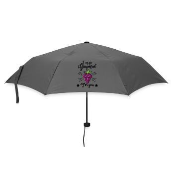 I'm So Grapeful For You – Lustiges Traubenmotiv - Regenschirm (klein) - Grau - Vorne