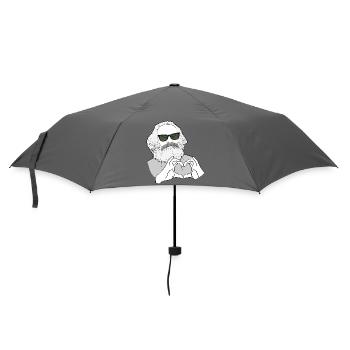 Karl Marx Hände bilden ein Herz Marxisten - Regenschirm (klein) - Grau - Vorne