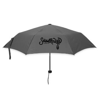 'Black Forest' with hearts black and white - Umbrella (small) - grey - Front