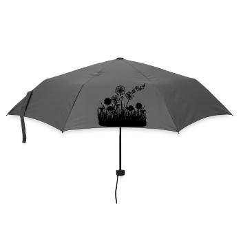 Butterfly Design Pust flowers meadow hearts - Umbrella (small) - grey - Front
