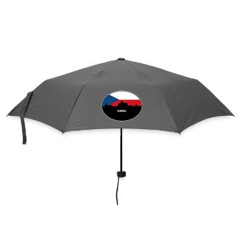 Brünn Tschechien Flagge Skyline Silhouette Reisen - Regenschirm (klein) - Grau - Vorne