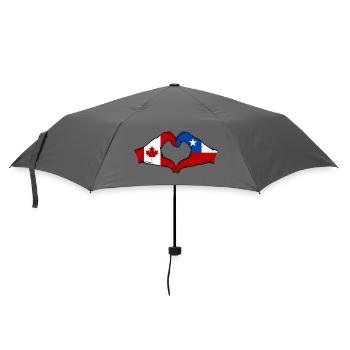 Kanada Chile Flagge Hände Herzform - Regenschirm (klein) - Grau - Vorne