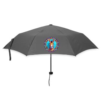 Esel Buntes Glas Bunte Karikatur Kawaii Anima - Regenschirm (klein) - Grau - Vorne