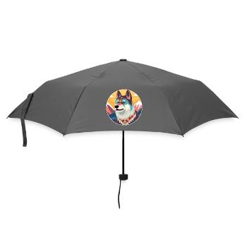 Chinesische kaiserliche Hunderasse Karikatur Kawaii Watercol - Regenschirm (klein) - Grau - Vorne