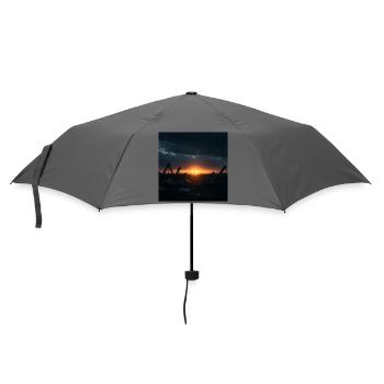 Sonnenuntergang am See - Regenschirm (klein) - Grau - Vorne