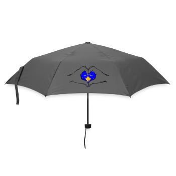 Kosovo Flagge Hände Herzform used - Regenschirm (klein) - Grau - Vorne