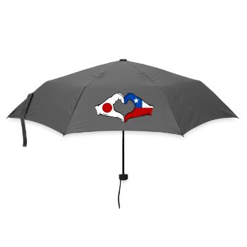 Japan Chile Flagge Hände Herzform - Regenschirm (klein) - Grau - Vorne