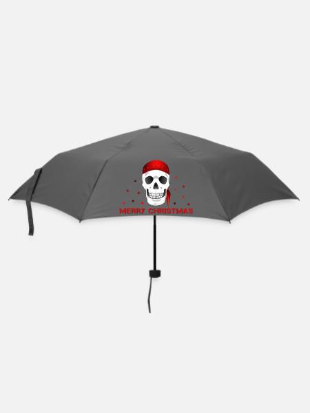 Merry Christmas skull - Regenschirm (klein) - Grau