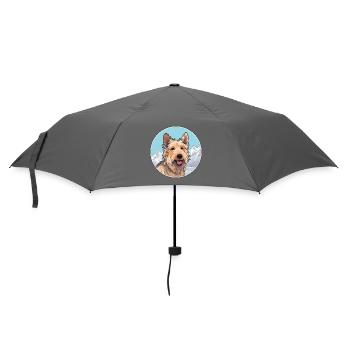 Berger Picard Hunderasse Cartoon Kawaii Aquarell - Regenschirm (klein) - Grau - Vorne