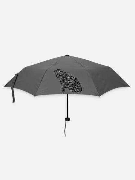 leopard schwarz - Regenschirm (klein) - Grau