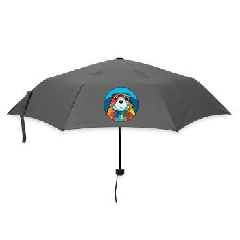 Gopher Buntglas Bunte Karikatur Kawaii Anima - Regenschirm (klein) - Grau - Vorne