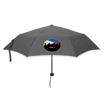 Manila Philippinen Flagge Skyline Silhouette Reisen - Regenschirm (klein) - Grau - Vorne