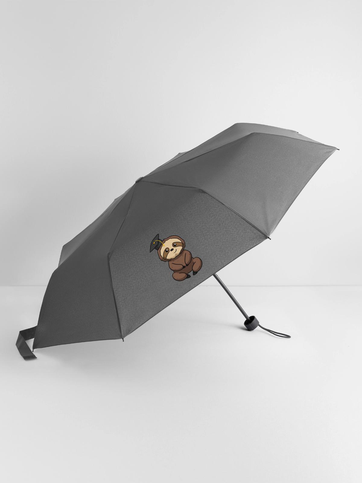 Graduation Sloth - Regenschirm (klein) - Grau - Vorne