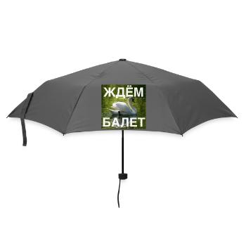 Ждём балет (Wir warten auf das Ballett, weiß) - Regenschirm (klein) - Grau - Vorne