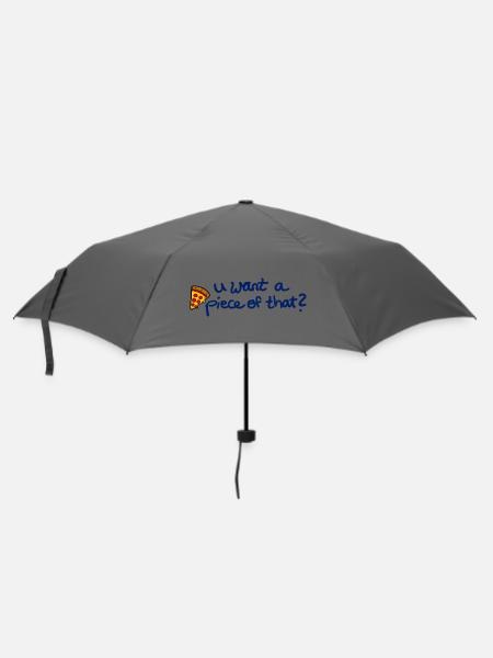 Lustiges Pizza Design für Pizza Lover - Regenschirm (klein) - Grau