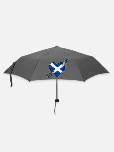 Schottland Flagge Herz mit Pfeil - Regenschirm (klein) - Grau