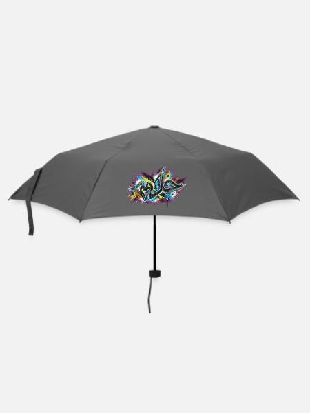 Neon-Graffiti-Explosion - Regenschirm (klein) - Grau