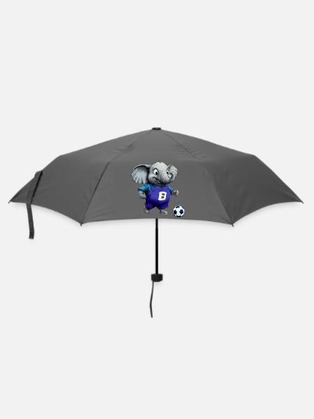 Elefanten Fussball / Fussballer Elefant - Regenschirm (klein) - Grau