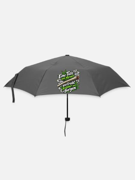 Morgen-Tüte vertreibt Kummer - Regenschirm (klein) - Grau