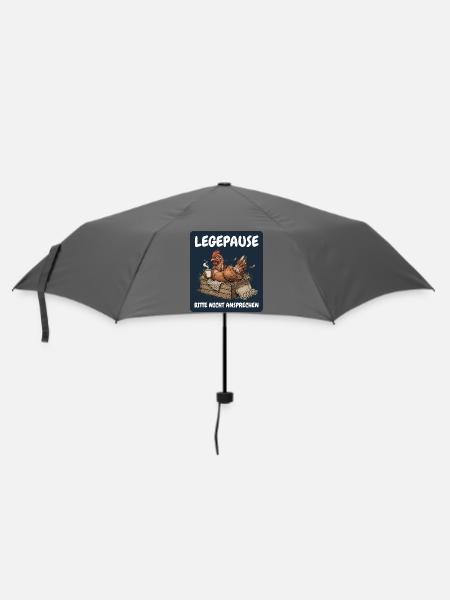 Legepause – Bitte nicht ansprechen Huhn - Regenschirm (klein) - Grau