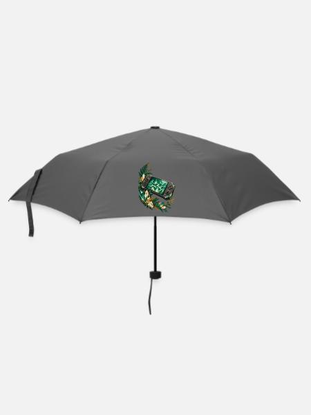 Kristallkonsole im smaragdgrünen Farnbogen - Regenschirm (klein) - Grau