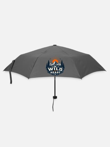 Wild at Heart Bergwelt - Regenschirm (klein) - Grau