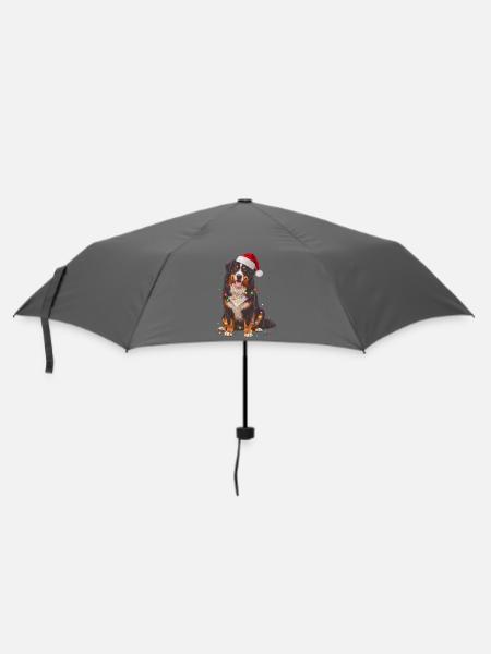 Berner Sennenhund Weihnachten Lichterkette - Regenschirm (klein) - Grau