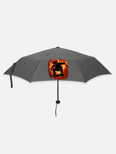Teufel Skater Hölle Feuer - Regenschirm (klein) - Grau