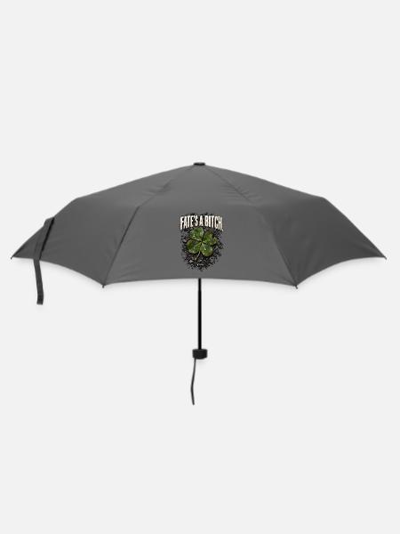 ODDROO – Schicksal & Kleeblatt - Regenschirm (klein) - Grau