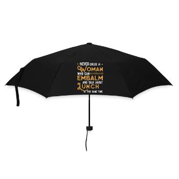 Lustiger Bestatter Spruch - Regenschirm (klein) - Schwarz - Vorne