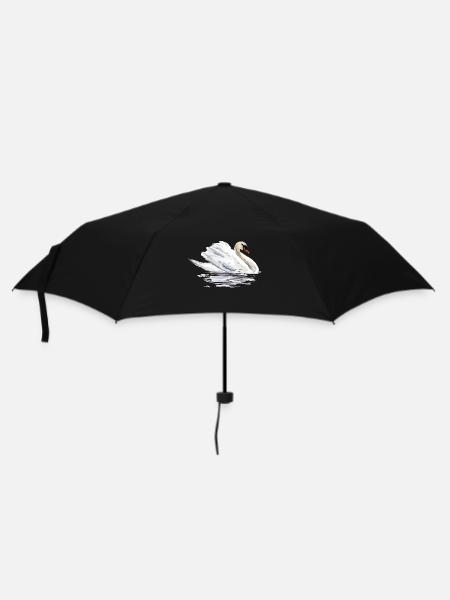 Schwan - Regenschirm (klein) - Schwarz