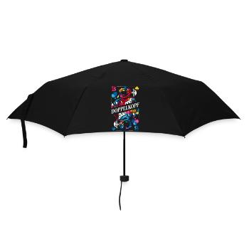 Kniffliger Doppelkopf Kartenabend - Regenschirm (klein) - Schwarz - Vorne