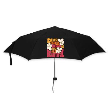 Liebe Person hinter mir. Du bist schön (pink 2) - Regenschirm (klein) - Schwarz - Vorne