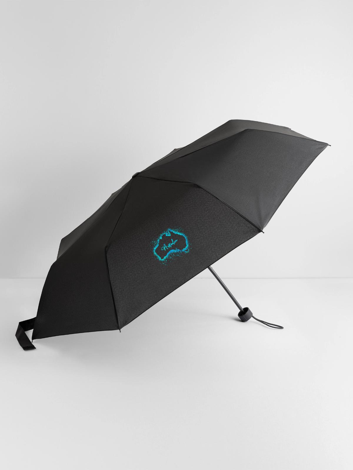 Australien - Regenschirm (klein) - Schwarz - Vorne